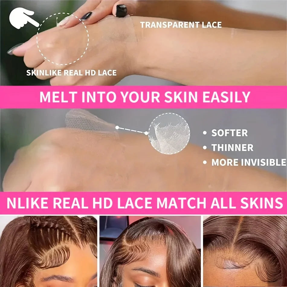 Chocolate Brown Lace Front Wigs Bone Straight Human Hair Wigs 13x4 13x6 Hd Lace Frontal Wig 30 Inch Lace Front Wig Human Hair