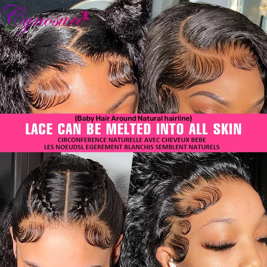 Cynosure 13x4 HD Transparent Lace Front Human Hair Wigs PrePlucked with Baby Hair Brazilian Kinky Curly 13x6 Hd Lace Frontal Wig