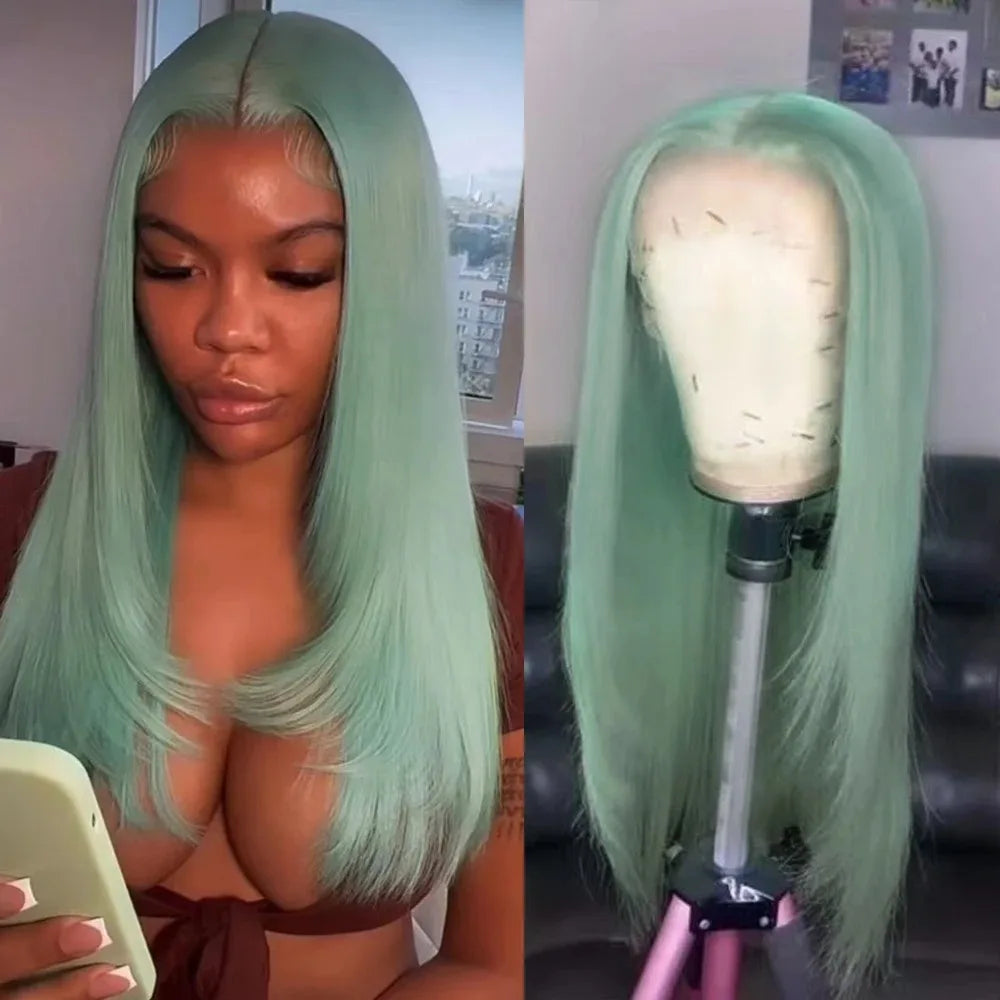 Burgundy Red Bone Straight Layered Cut Lace Front Wig 13x4 HD Lace Frontal Wig Synthetic Glueless Preplucked Ready To Wear