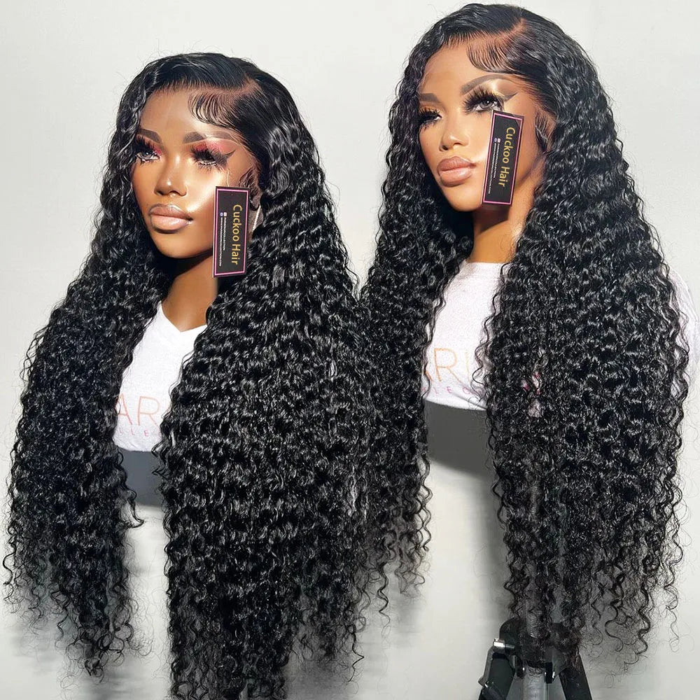 250 Density Deep Curly 13x6 HD lace Frontal Wig Deep Wave Lace Front Wig Glueless Wig Human Hair Ready to Wear Lace Closure Wig
