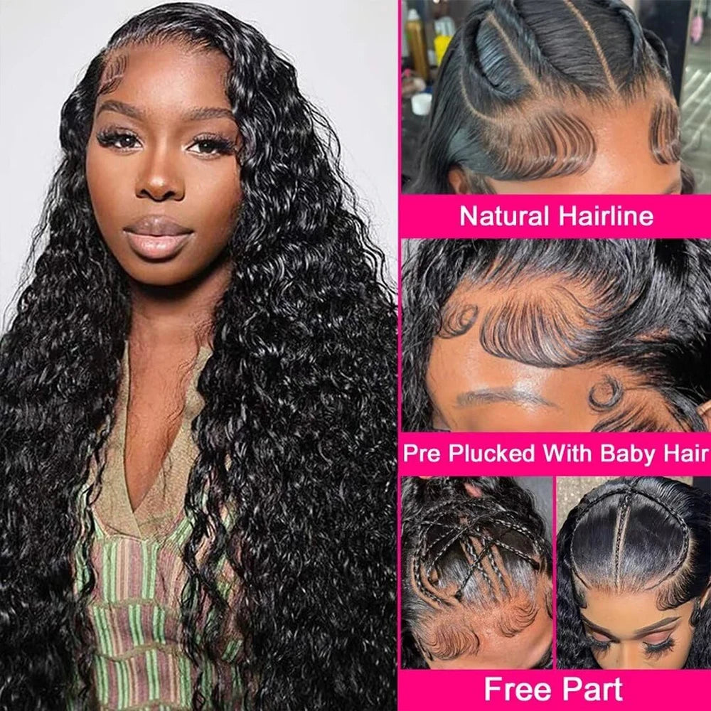 Deep Curly HD Lace wig 13x6 Human Hair 250 Density Glueless Wig Human Hair Ready to Wear HD 13X4 Lace Frontal Wig Preplucked