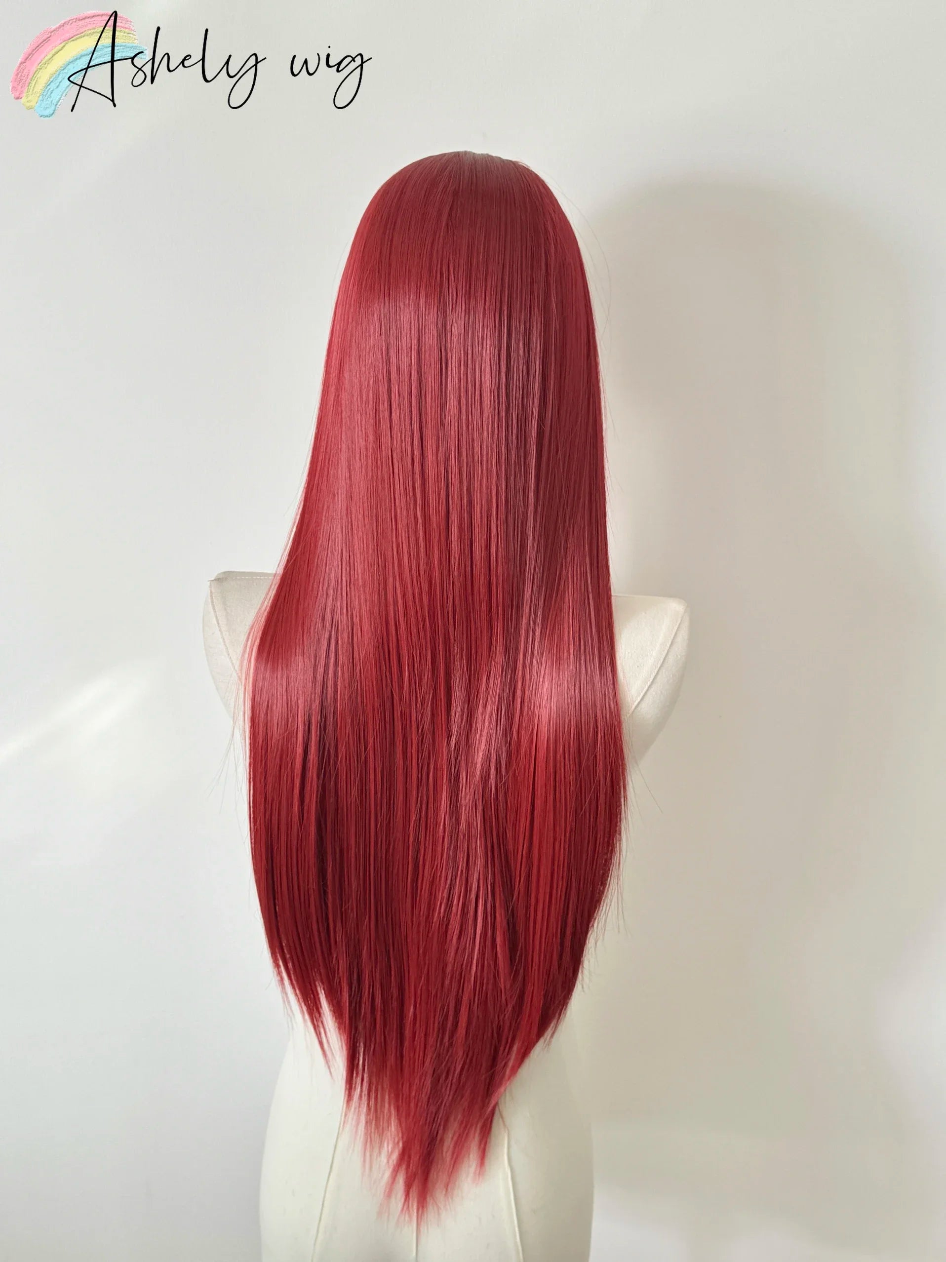 Red Wig 13x4 Straight Lace Front Wig 26inch Cosplay Wig High Temperature Resistant Fibers Synthetic Lace Wigs For Daily use