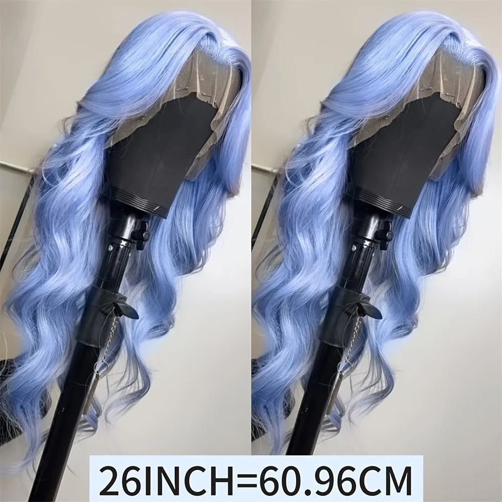 Blue Highlight Ombre Blonde Wig Body Wave Lace Frontal Wigs 13X4 HD Lace Wig Synthetic High Quality Pre Plucked Daily Cosplay
