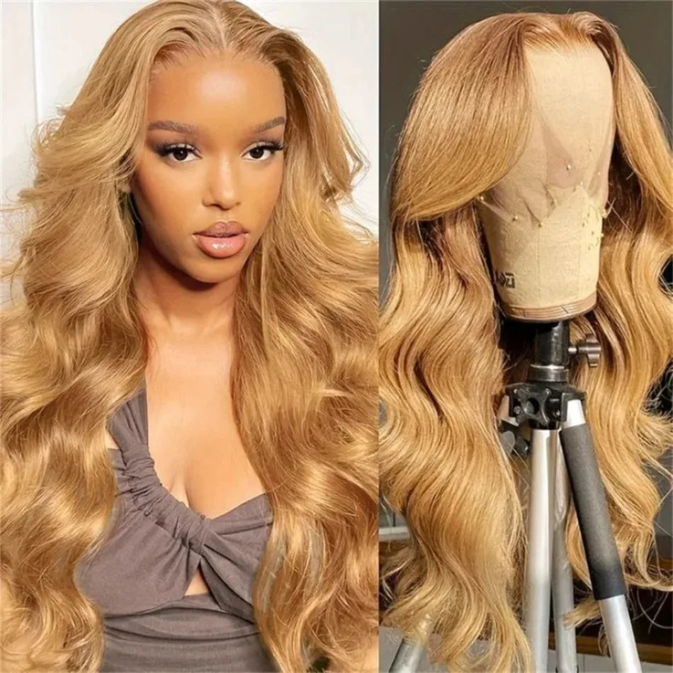 Blue Highlight Ombre Blonde Wig Body Wave Lace Frontal Wigs 13X4 HD Lace Wig Synthetic High Quality Pre Plucked Daily Cosplay