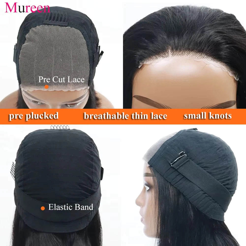250% Density Straight Wear And Go Glueless Bob Wig For Women Ready To Go Human Hair Wigs 4x4 Lace Closure Wig 100% Human Hair