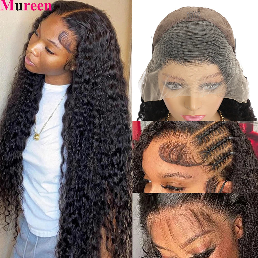250% Density Water Wave 13x6 Lace Frontal Wig Human Hair Deep Wave Curly 13x4 Full Lace Front Wig For Women Human Hair Wigs