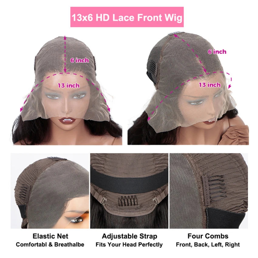 Body Wave Lace Front Wig Human Hair 13x6 HD Lace Chocolate Brown Human Hair Wig Upgrade Ready to Wear 4x4 13x4 Lace Glueless Wig