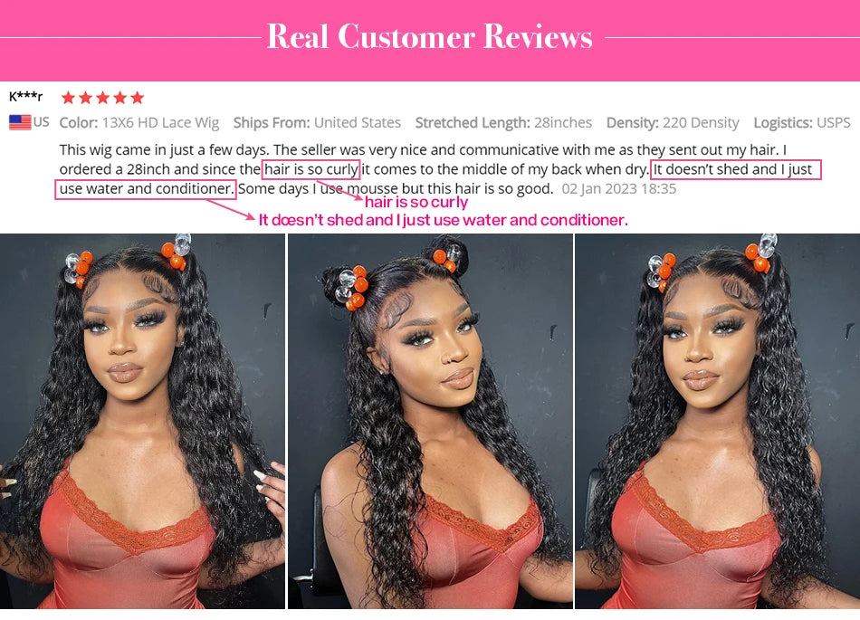 Cynosure Water Wave Lace Front Human Hair Wigs For Women PrePlucked 13x4/13x6 HD Transparent Lace Frontal Human Hair Wigs