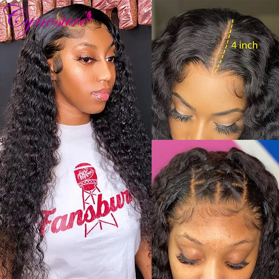 Cynosure Water Wave Lace Front Human Hair Wigs For Women PrePlucked 13x4/13x6 HD Transparent Lace Frontal Human Hair Wigs