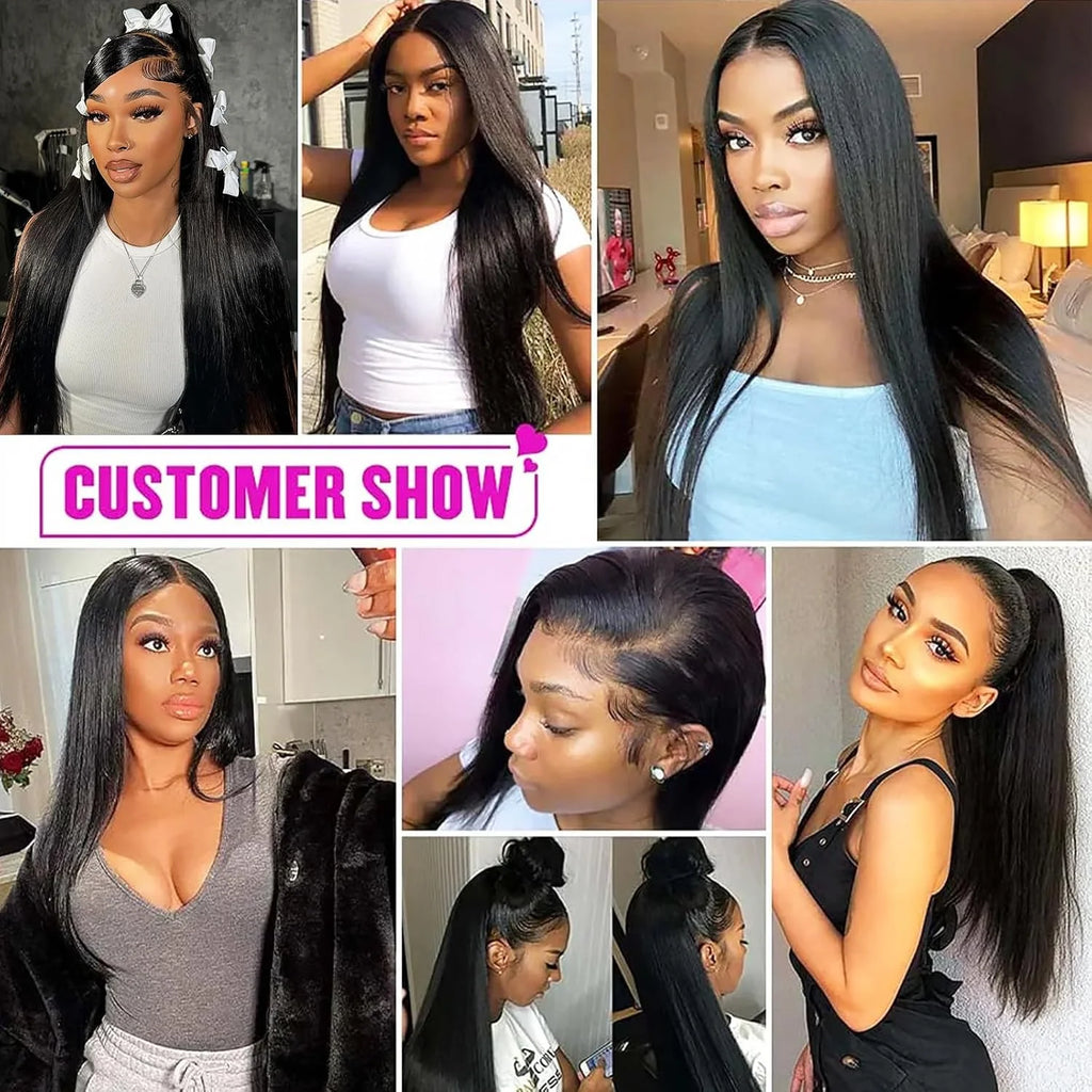 Bone Straight Glueless Wigs Human Hair Pre Plucked Wear To Go Lace Front Wig Brazilian Human Hair Wigs For Women Pre Cut Lace