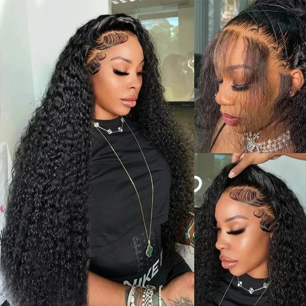Deep Curly HD Lace wig 13x6 Human Hair 250 Density Glueless Wig Human Hair Ready to Wear HD 13X4 Lace Frontal Wig Preplucked