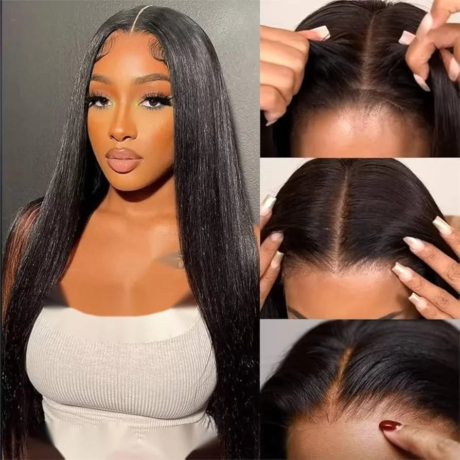 13x6 Straight Lace Frontal Wig Pre Plucked 13x4 Transparent Lace Front Wig Brazilian Human Hair Wigs For Women 4x4 Glueless Wig
