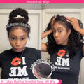 4C Edges Kinky Curly Invisible Strap 360 Full Lace Front Wigs HD 360 Lace Frontal Glueless Wigs Human Hair with Curly Baby Hair