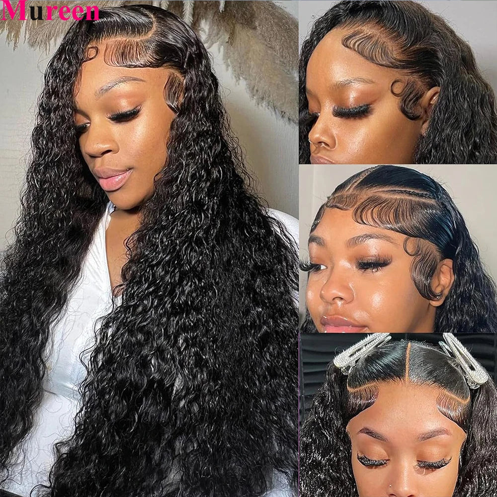 250% Density Water Wave 13x6 Lace Frontal Wig Human Hair Deep Wave Curly 13x4 Full Lace Front Wig For Women Human Hair Wigs