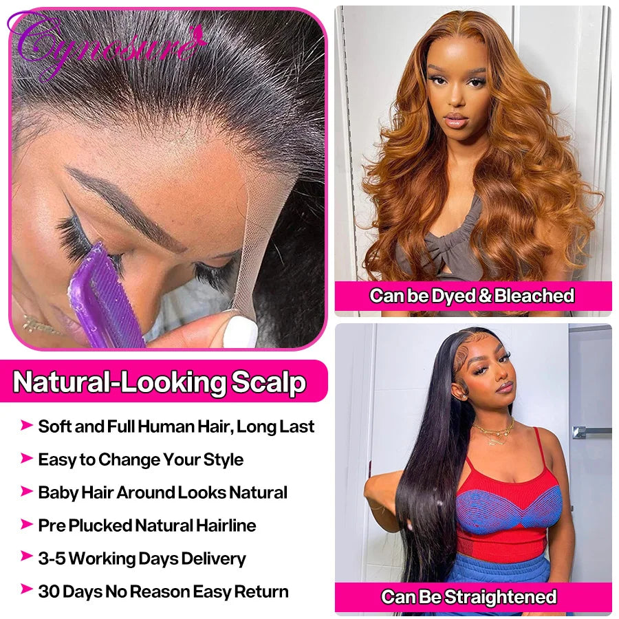 HD Transparent 13X4/13X6 Lace Front Human Hair Wigs for Women Pre Plucked Cynosure Brazilian Body Wave Lace Frontal Wig