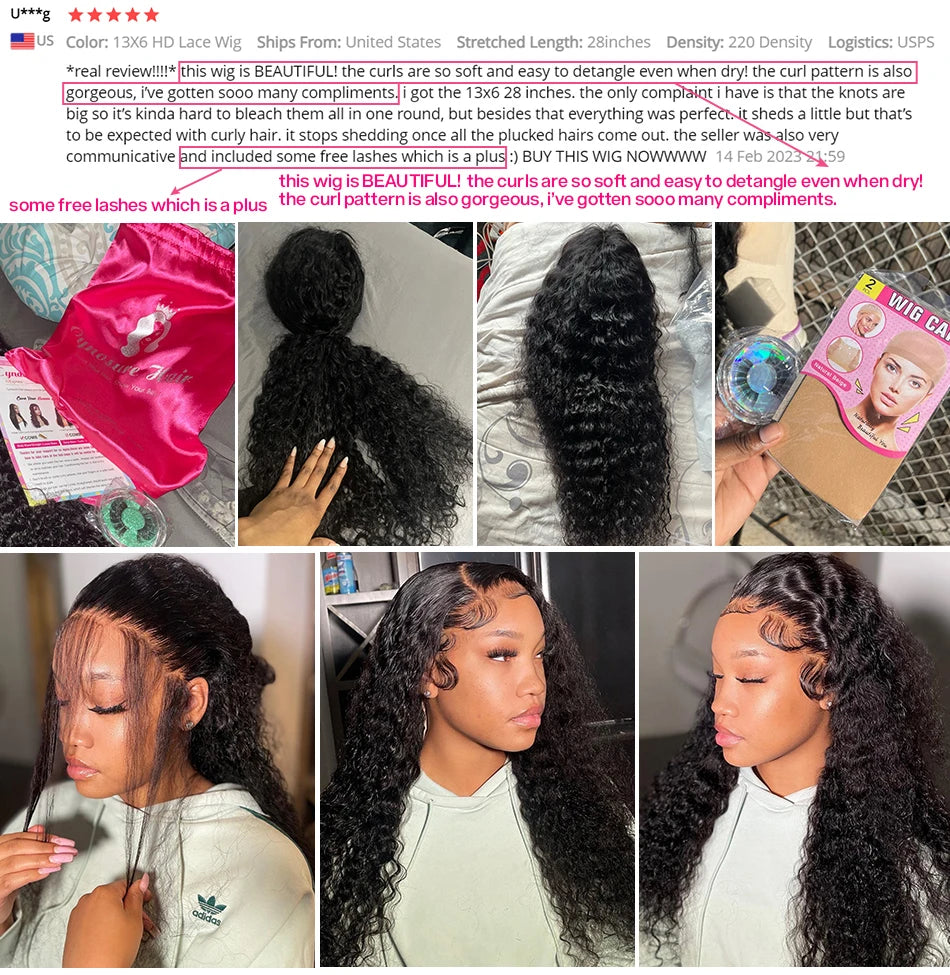 Cynosure Water Wave Lace Front Human Hair Wigs For Women PrePlucked 13x4/13x6 HD Transparent Lace Frontal Human Hair Wigs