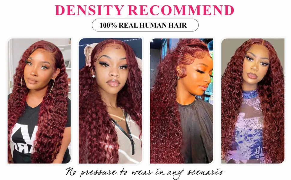 13x4 Reddish Brown Deep Wave Frontal Wig 13x6 HD Lace Front Human Hair Wigs For Women Deep Curly Human Hair Wig 4x4 Closure Wig