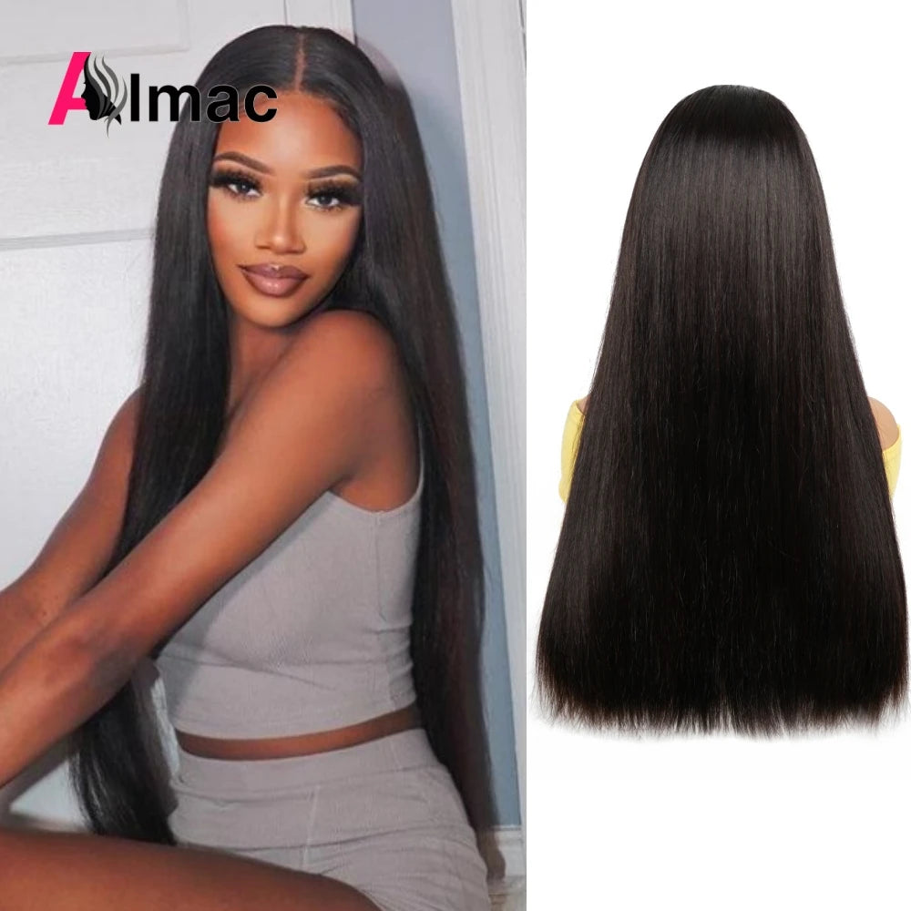Bone Straight Double Drawn Human Hair Wig 220% Density 13x4 Transparent Lace Frontal Raw Vietnamese Remy Hair Full End Wigs