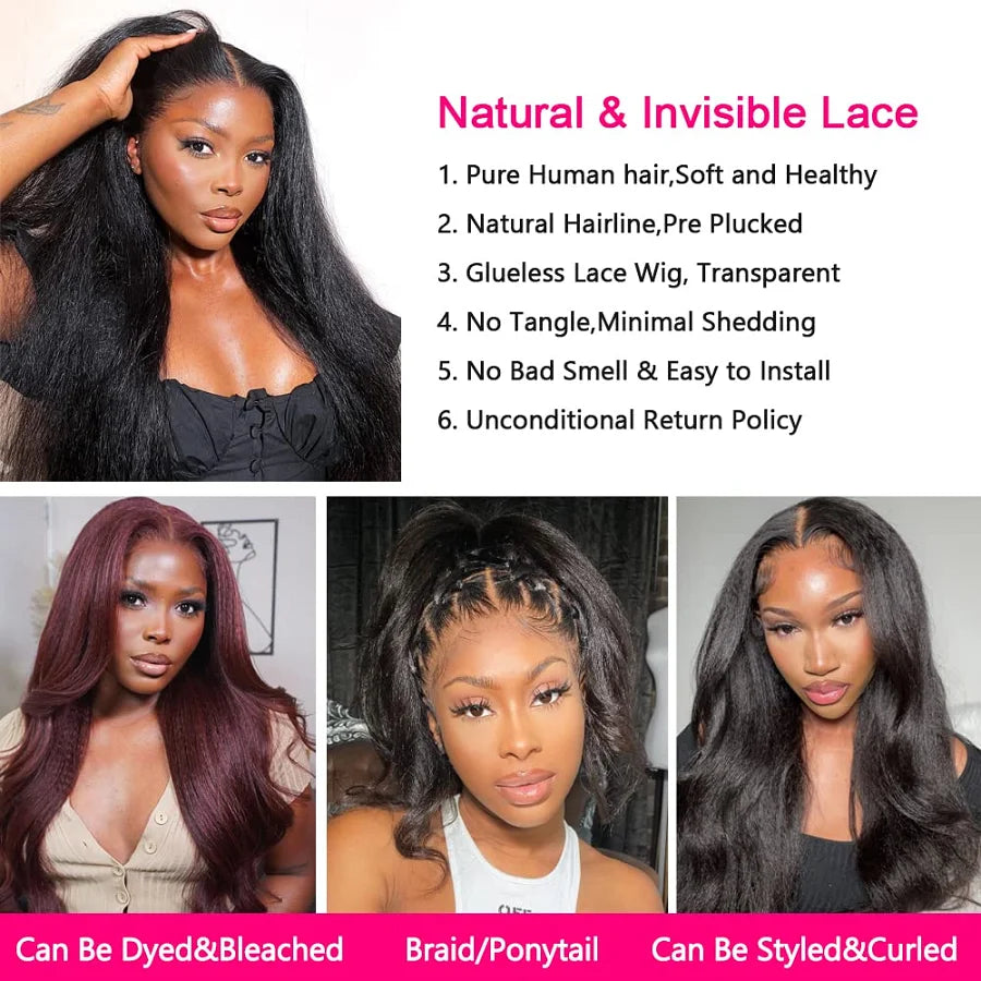Kinky Straight Human Hair Wigs 13x6 Lace Frontal Wig Lace Front Wig Lace Human Hair Lace Frontal Wig Brazilian Wigs On Sale