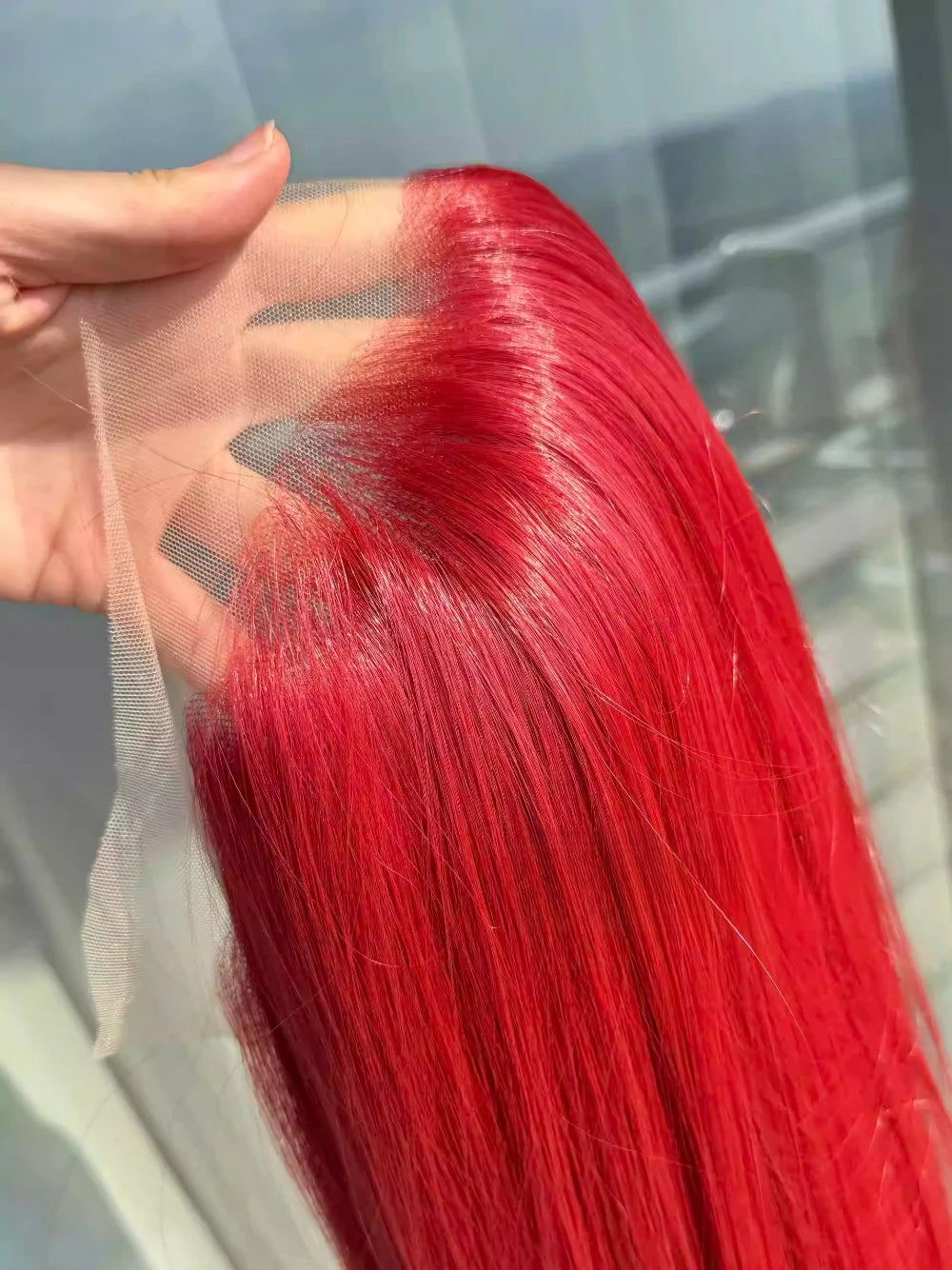 Red Wig 13x4 Straight Lace Front Wig 26inch Cosplay Wig High Temperature Resistant Fibers Synthetic Lace Wigs For Daily use