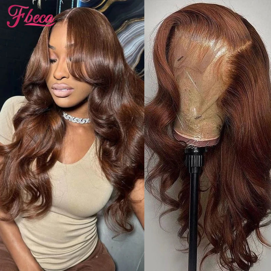 Chocolate Brown 13x4 13x6 Hd Lace Frontal Human Hair Wig Body Wave Lace Front Wigs for Women Colored  Preplucked 4x4 Lace Wig