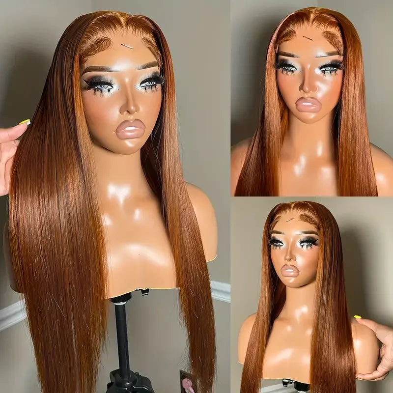 Brown Wig 100% Human Hair Wigs Straight Colored Lace Front Wig Pre Plucked 13x4 13x6 Transparent Lace Frontal Wig for Women