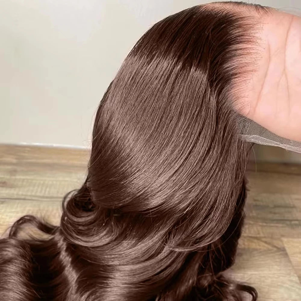 Body Wave Lace Front Wig Human Hair 13x6 HD Lace Chocolate Brown Human Hair Wig Upgrade Ready to Wear 4x4 13x4 Lace Glueless Wig