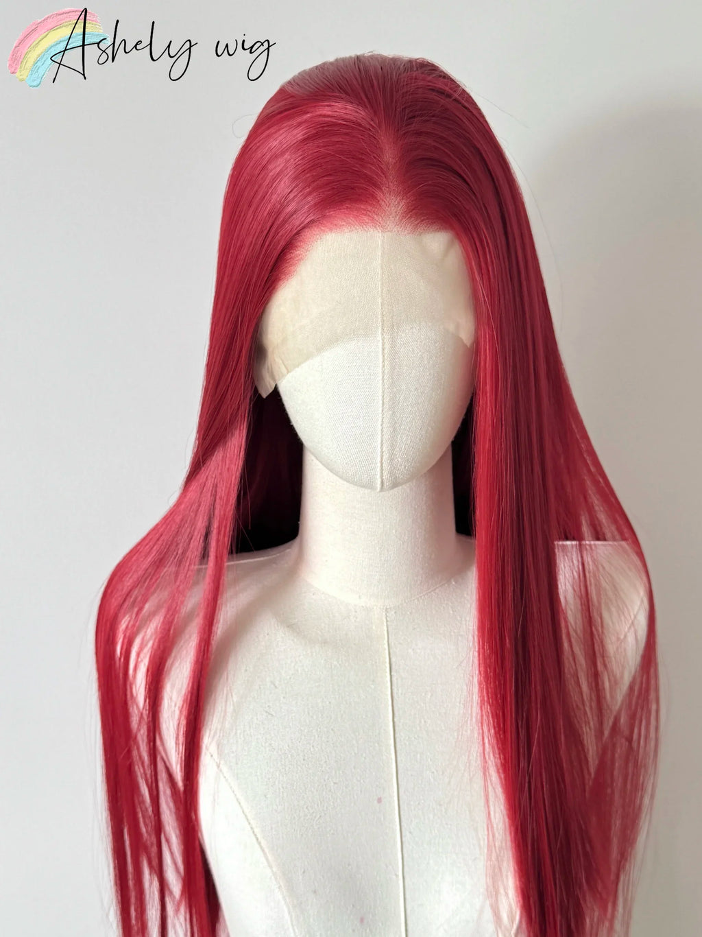 Red Wig 13x4 Straight Lace Front Wig 26inch Cosplay Wig High Temperature Resistant Fibers Synthetic Lace Wigs For Daily use