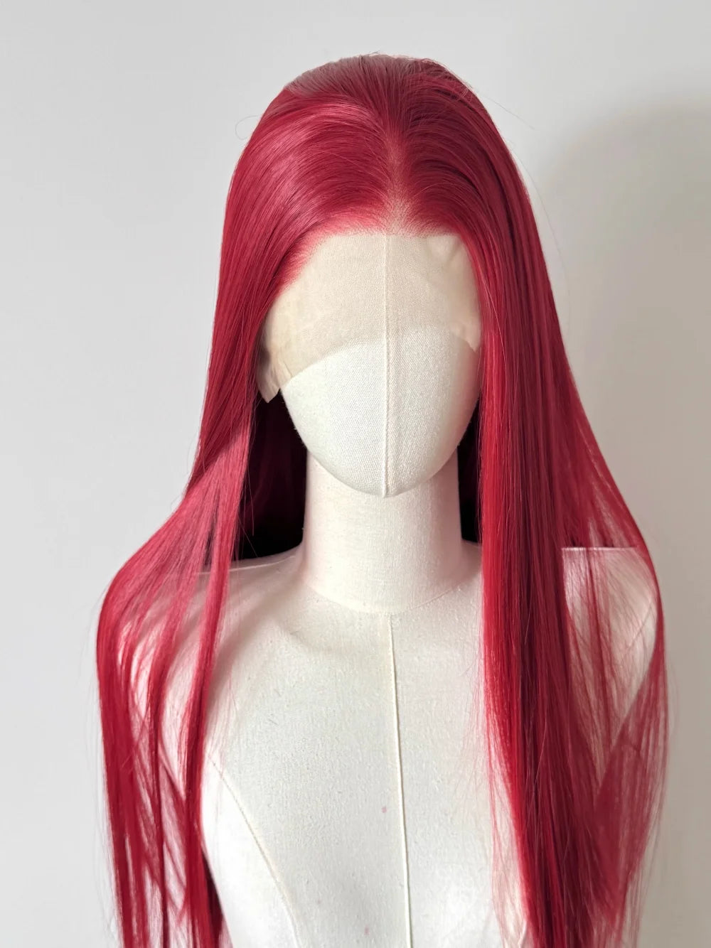 Red Wig 13x4 Straight Lace Front Wig 26inch Cosplay Wig High Temperature Resistant Fibers Synthetic Lace Wigs For Daily use
