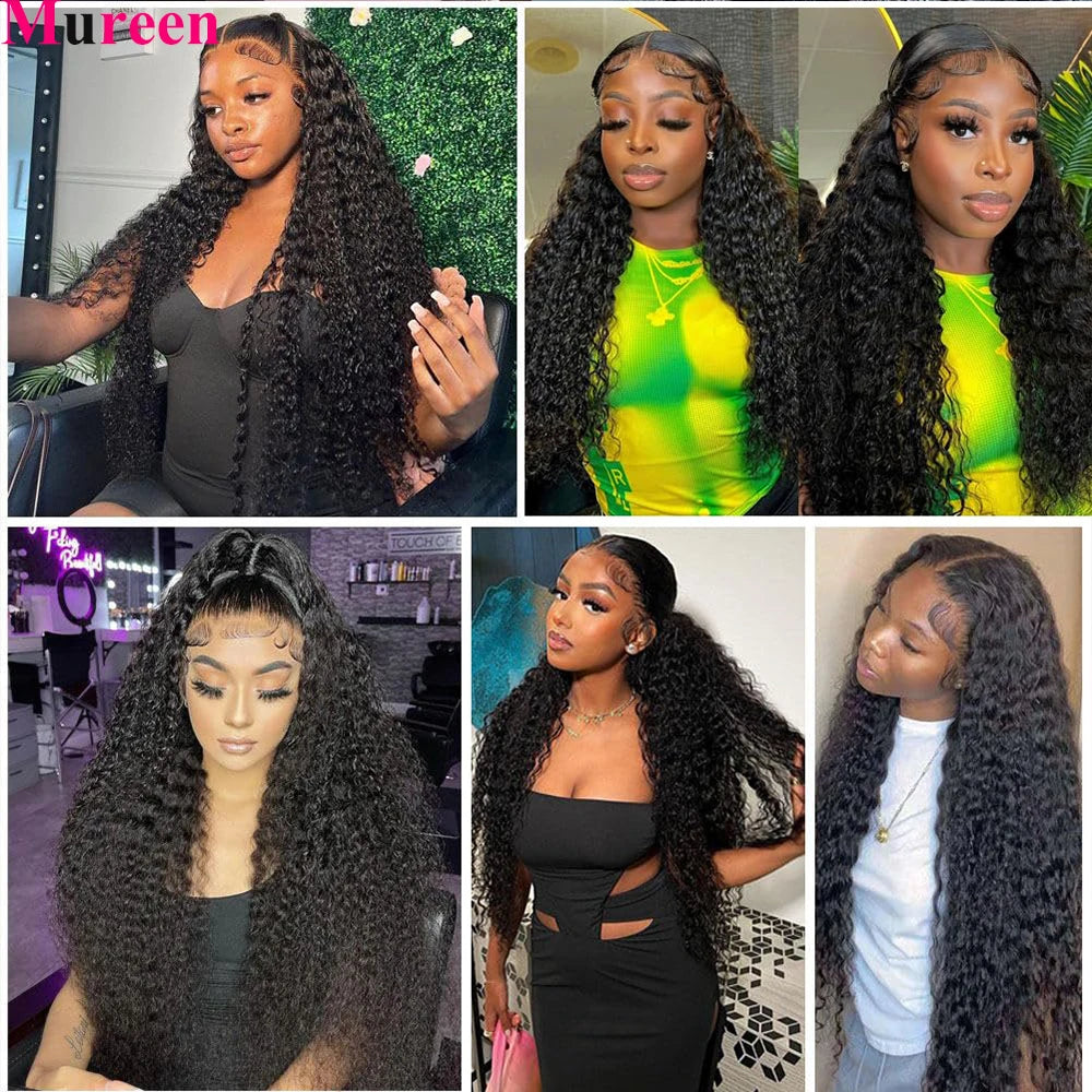 250% Density Water Wave 13x6 Lace Frontal Wig Human Hair Deep Wave Curly 13x4 Full Lace Front Wig For Women Human Hair Wigs