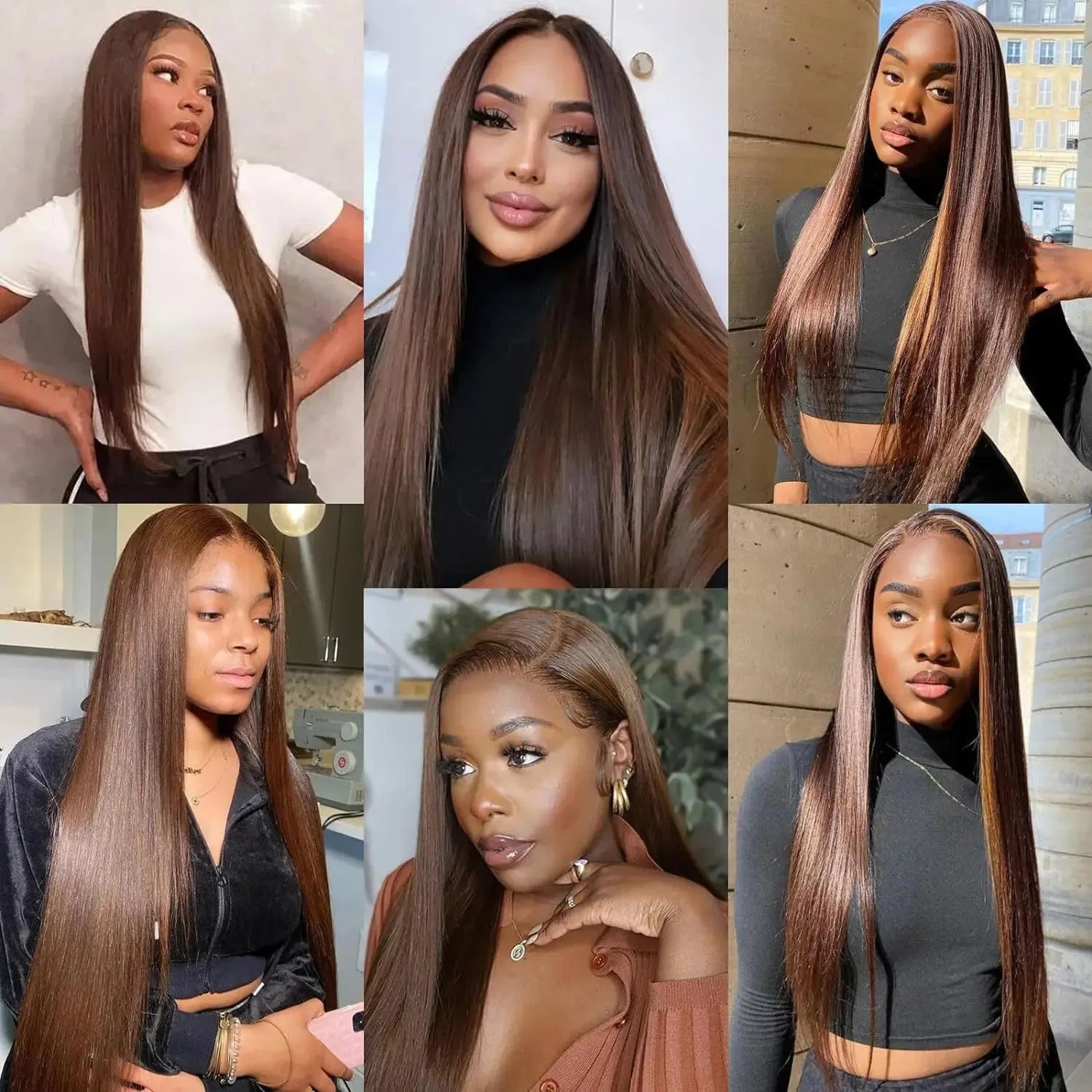 13x6 Chocolate Bone Straight Wig #4 Brown 13x4 Brazilian 200Density Silky HD Lace Frontal Human Hair Wig 38Inch Pre Plucked