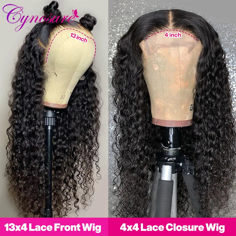 Cynosure 13x4 Curly Lace Front Human Hair Wigs For Black Women Pre Plucked Malaysian Kinky Curly 4x4 Lace Closure Wig Remy Hair
